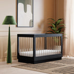 Harlow Acrylic 3-in-1 Convertible Crib with Toddler Bed Conversion Kit - Black