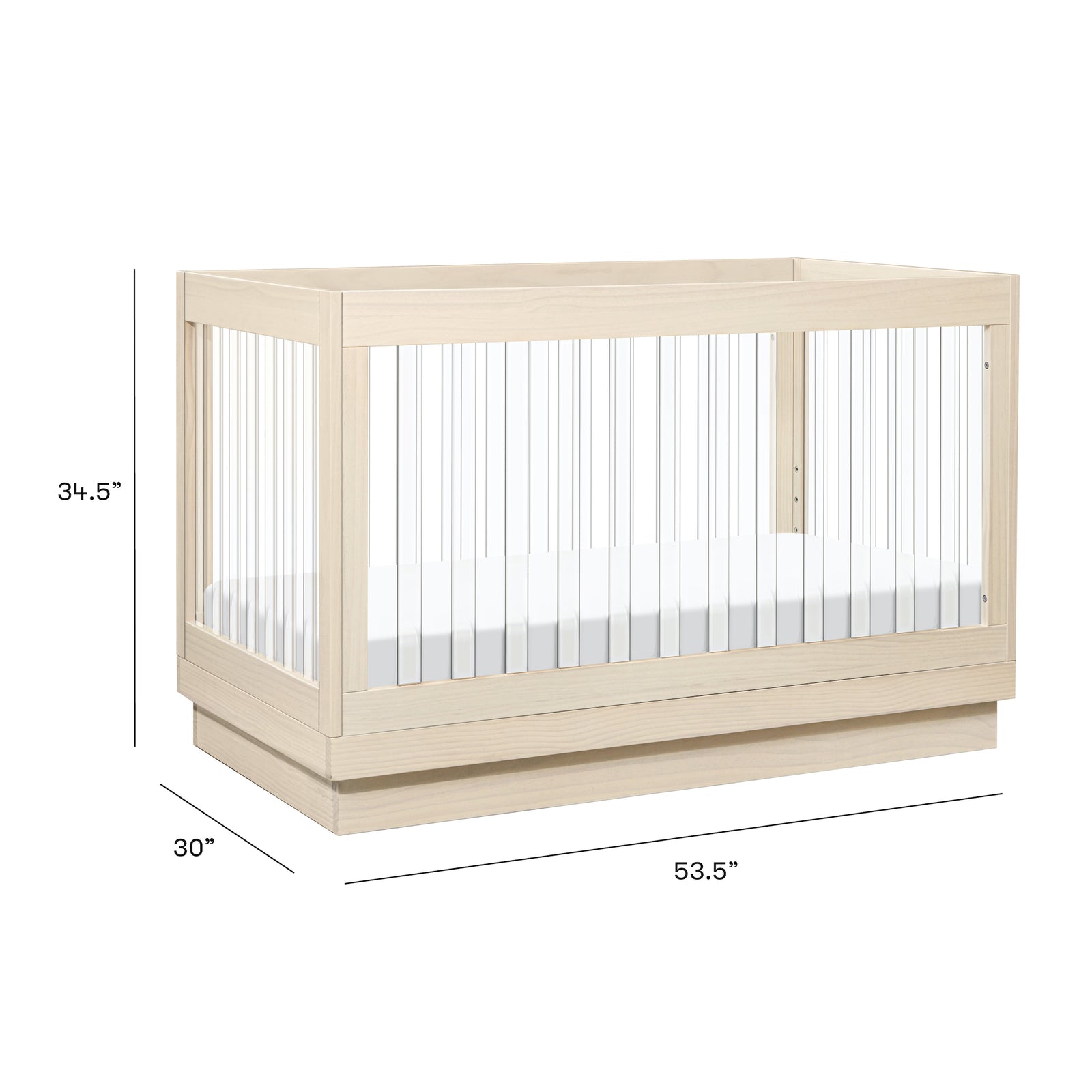 Harlow Acrylic 3-in-1 Convertible Crib with Toddler Bed Conversion Kit