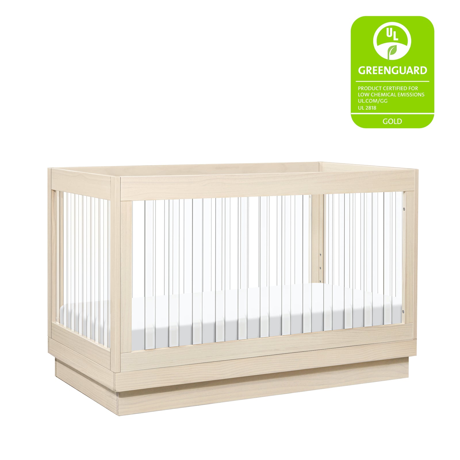 Harlow Acrylic 3-in-1 Convertible Crib with Toddler Bed Conversion Kit