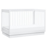 Harlow Acrylic 3-in-1 Convertible Crib with Toddler Bed Conversion Kit - White