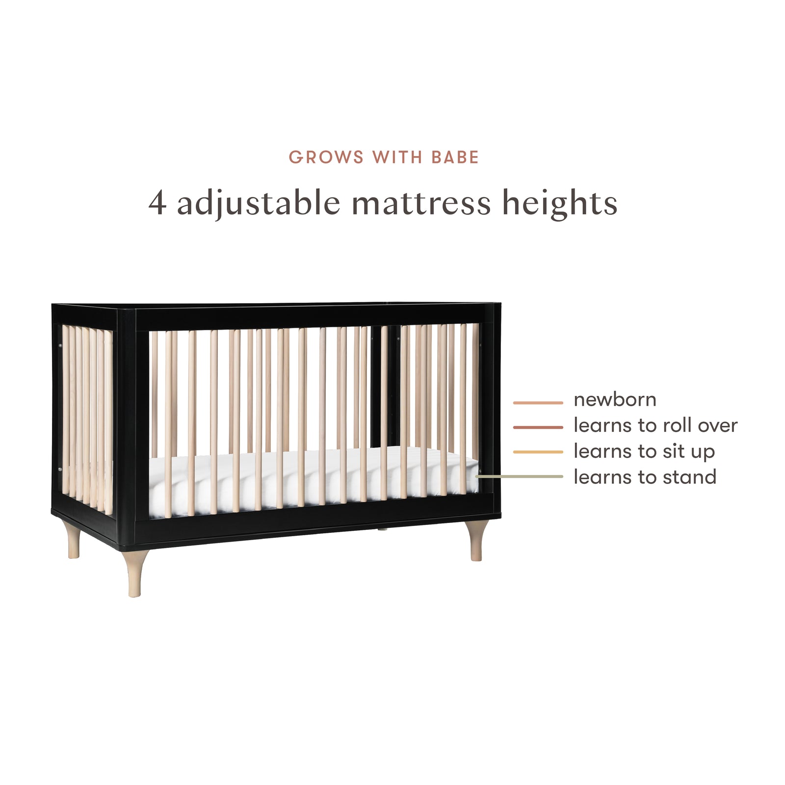 Lolly 3-in-1 Convertible Crib with Toddler Bed Conversion Kit