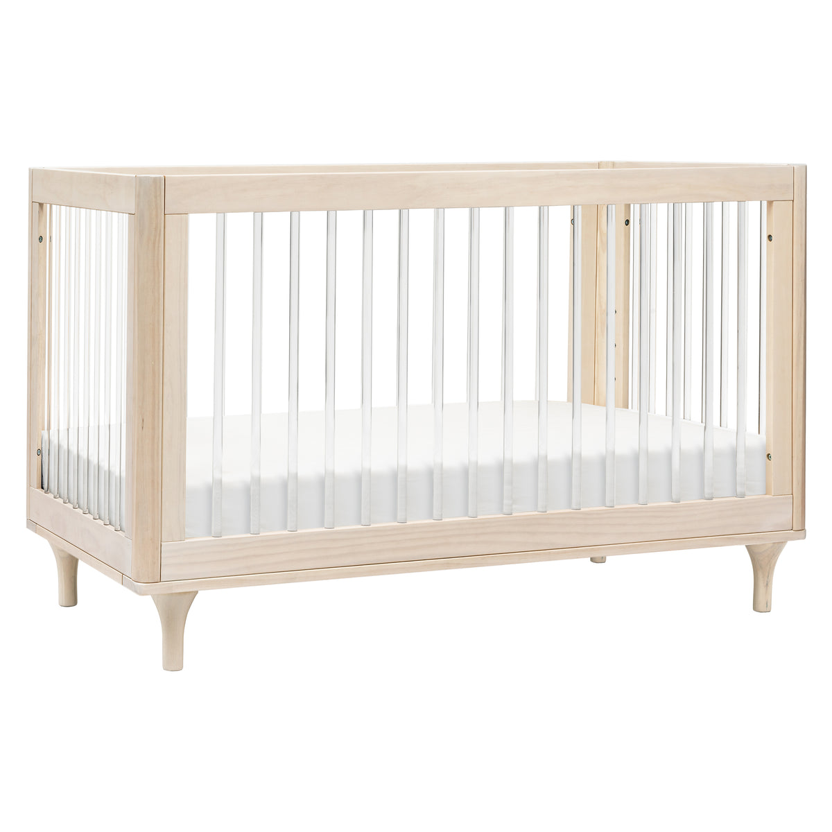 Lolly 3-in-1 Convertible Crib with Toddler Bed Conversion Kit - Washed Natural/Acrylic