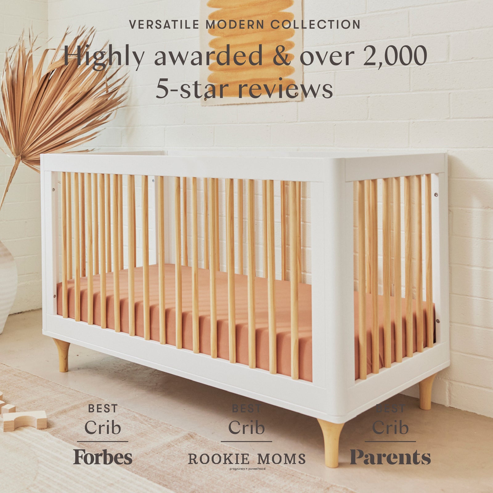 Lolly 3-in-1 Convertible Crib with Toddler Bed Conversion Kit