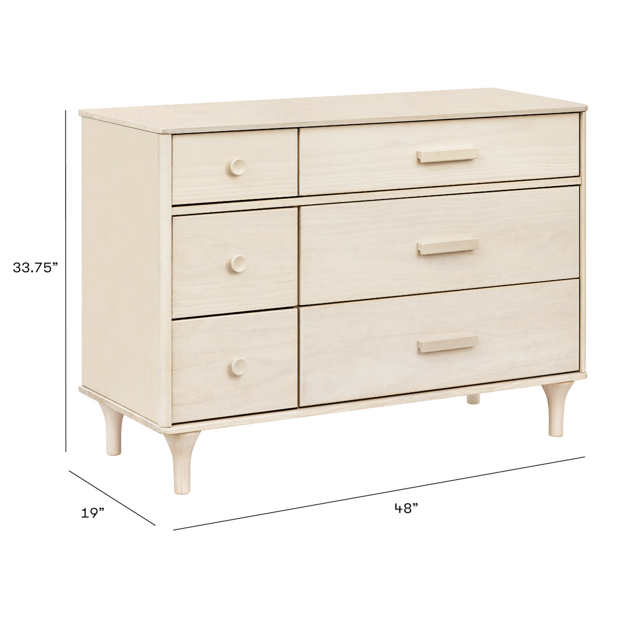 Lolly 6-Drawer Assembled Double Dresser - Natural