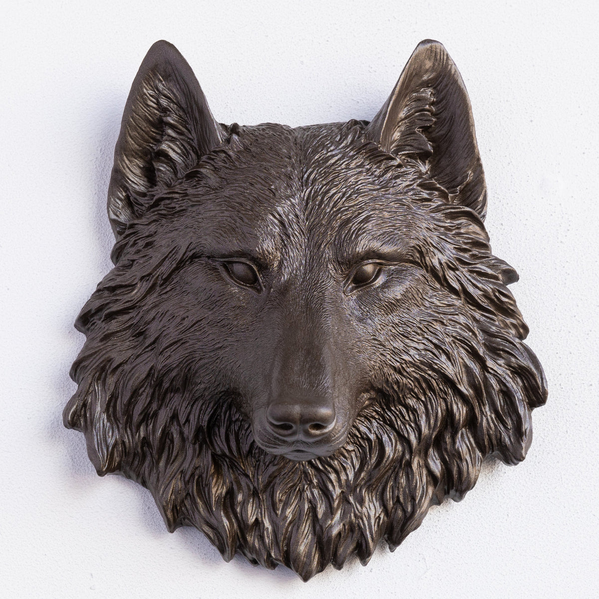 Faux Mini Wolf Head Sculpture