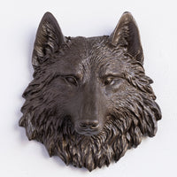 Faux Mini Wolf Head Sculpture