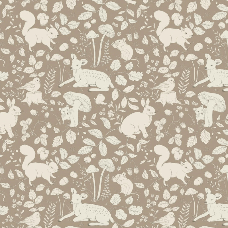 Mauve Woodland Animal Wallpaper