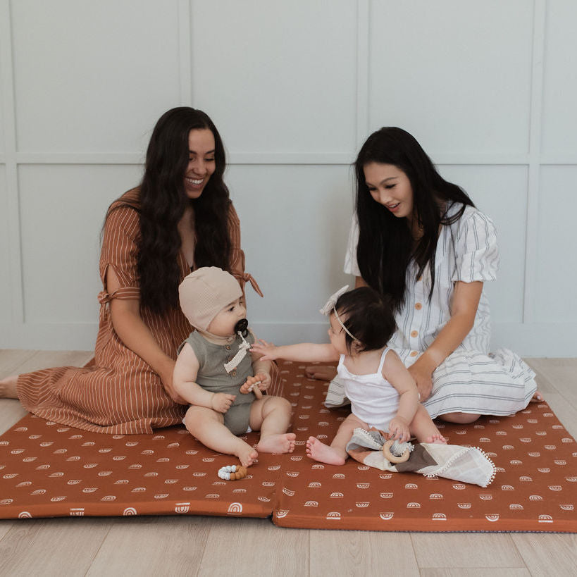 Rainbow Stamp Padded Play Mat - Rust