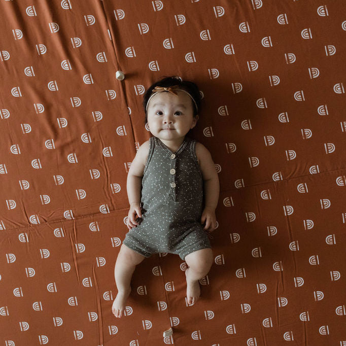 Rainbow Stamp Padded Play Mat - Rust