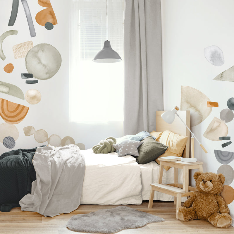 Abstract Shapes Neutral Wall Decal Set- Large