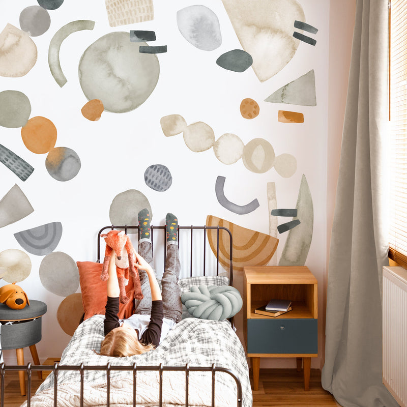 Abstract Shapes Neutral Wall Decal Set- Large