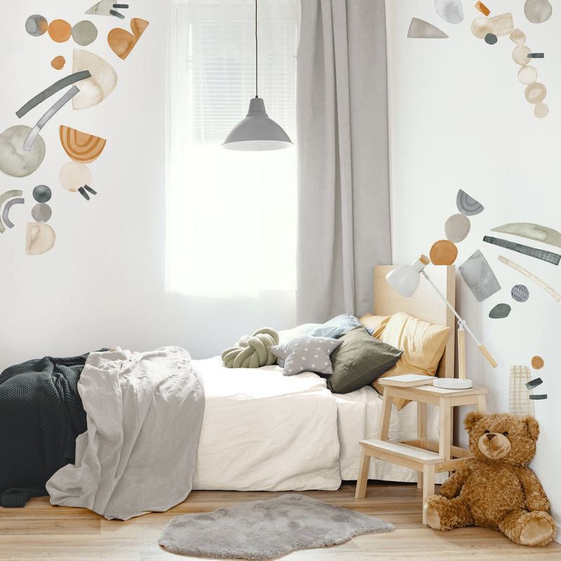 Abstract Shapes Neutral Wall Decal Set - Small