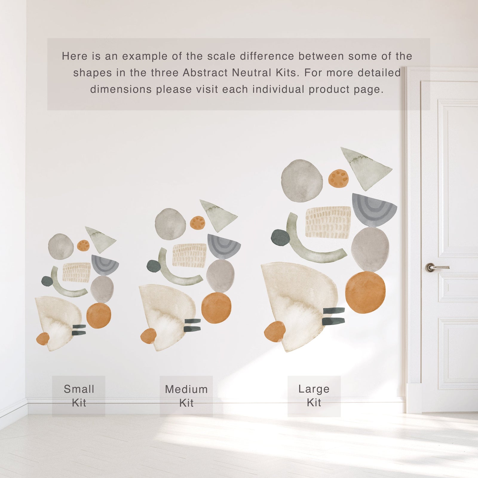 Abstract Shape Neutral Wall Decals - Large