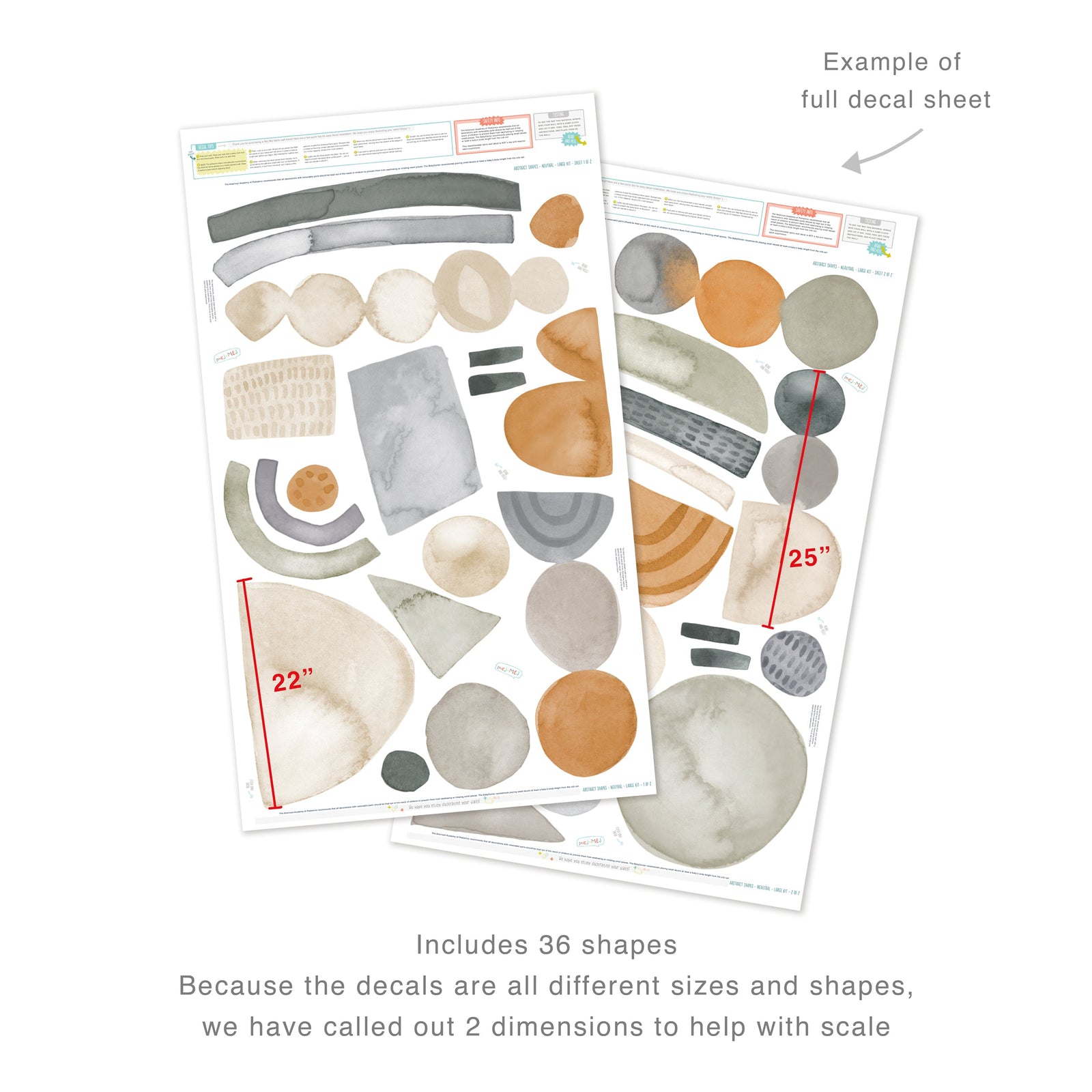 Abstract Shape Neutral Wall Decals - Large