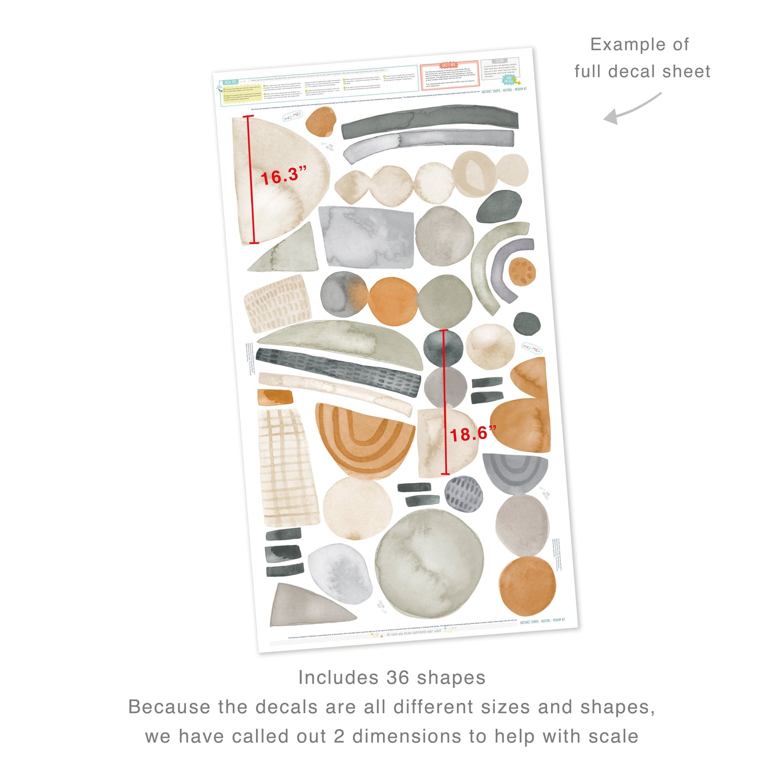 Abstract Shape Neutral Wall Decals - Medium