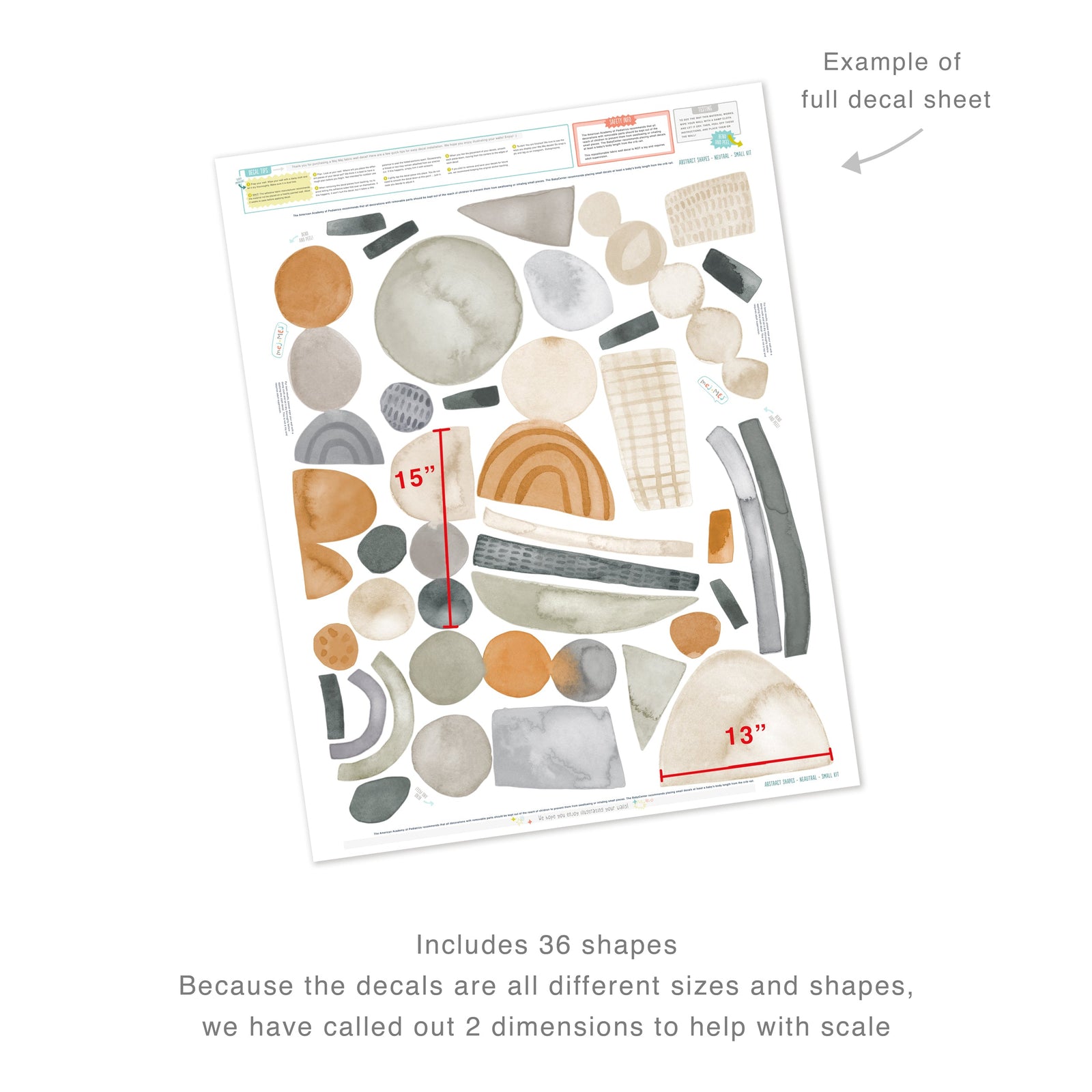 Abstract Shape Neutral Wall Decals - Small