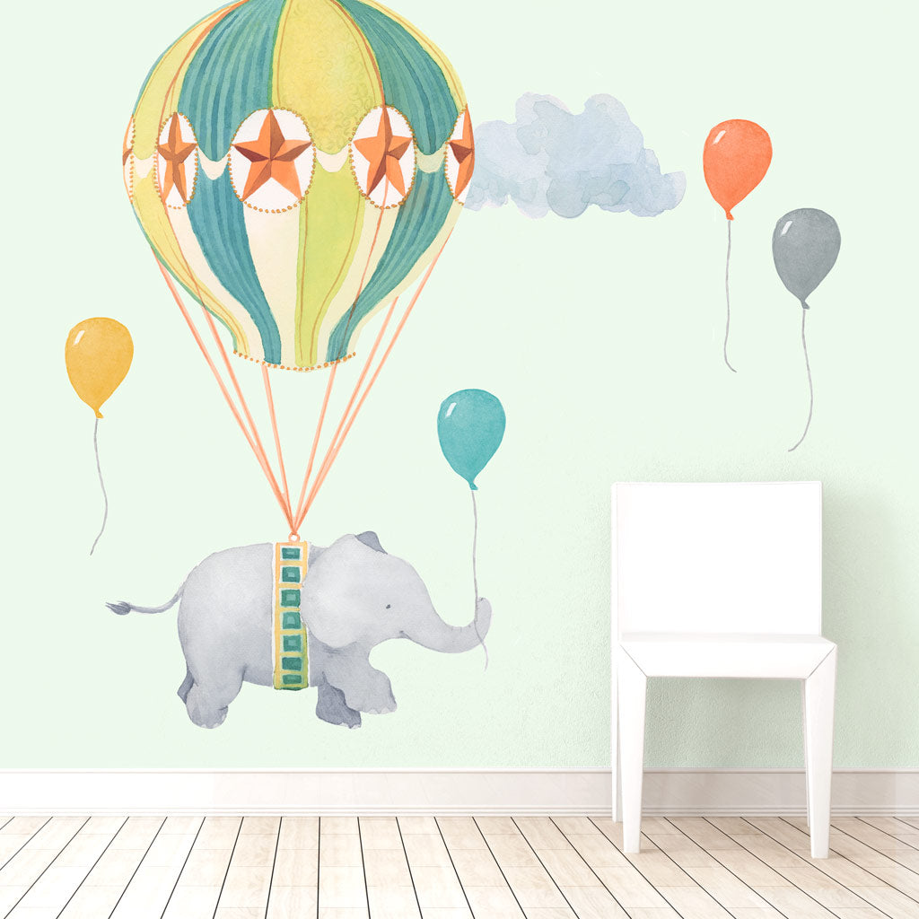 Balloon Elephant Wall Decals - Neutral