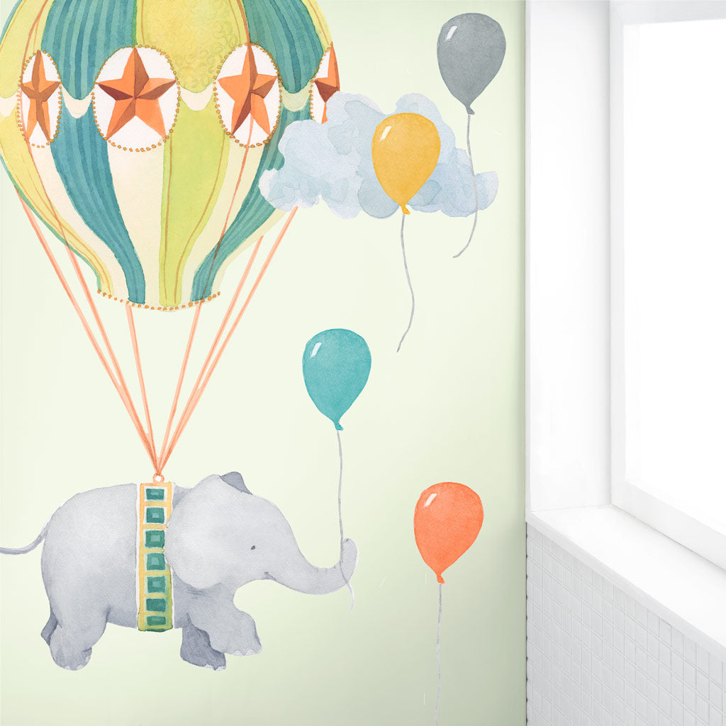 Balloon Elephant Wall Decals - Neutral