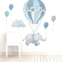 Balloon Elephant Wall Decal Set - Blue