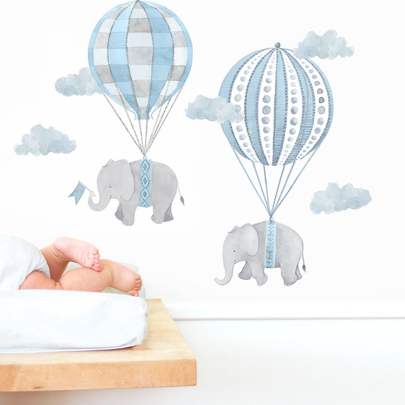 Floating Along Wall Decal Set - Blue