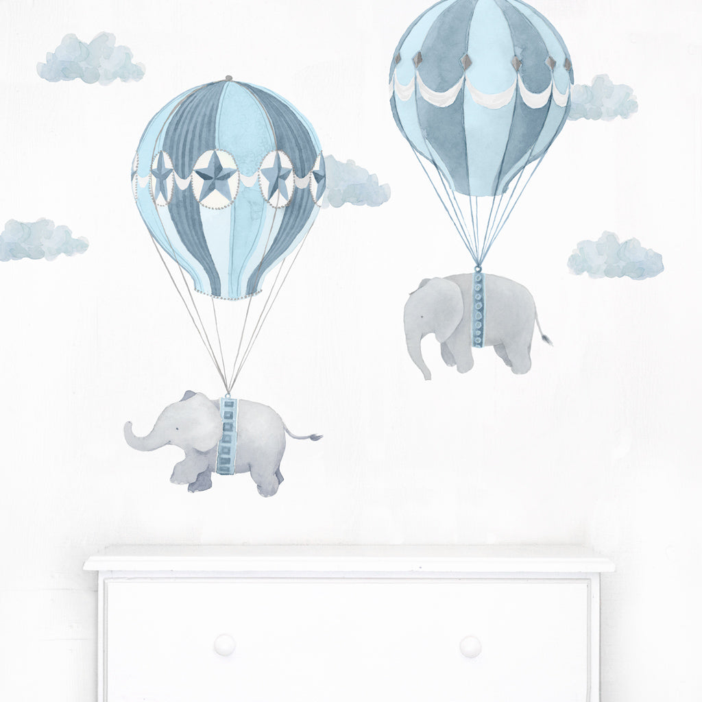 Flying Friends Wall Decal Set - Blue