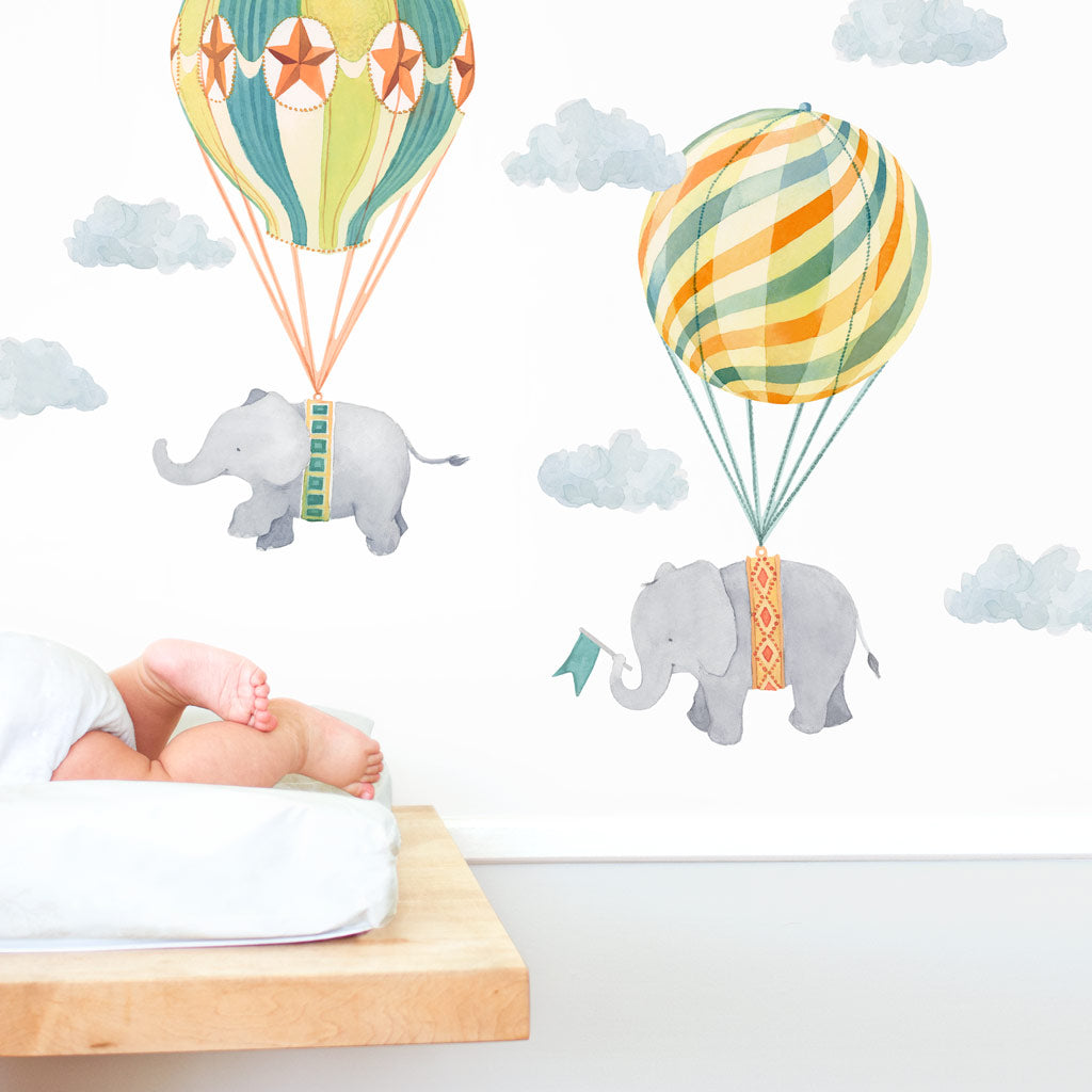 Elephant Friends Wall Decals - Neutral