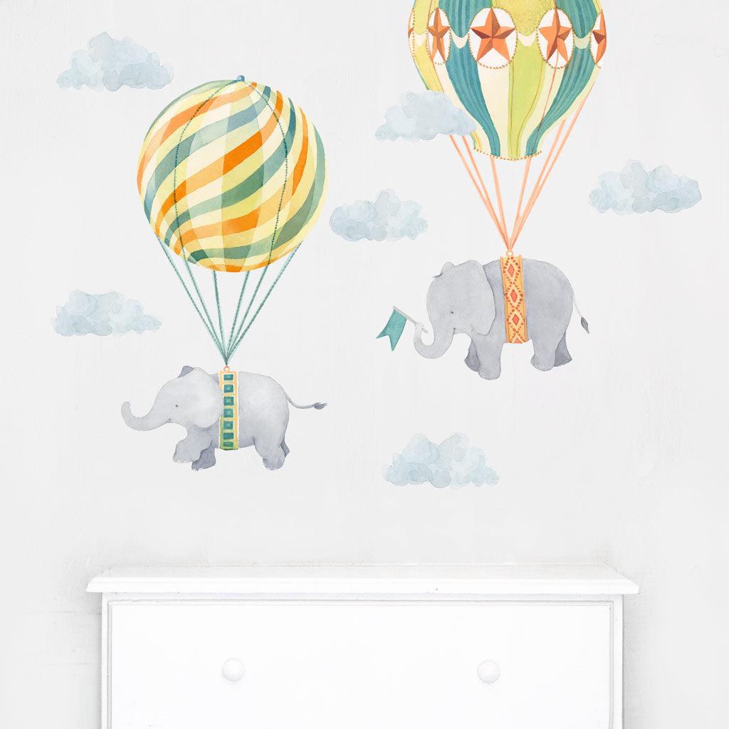 Elephant Friends Wall Decal Set - Neutral