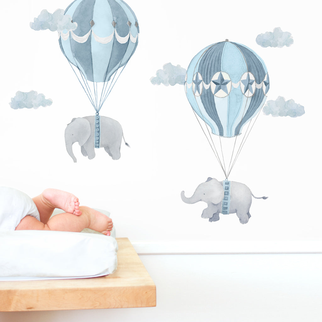 Flying Friends Wall Decal Set - Blue