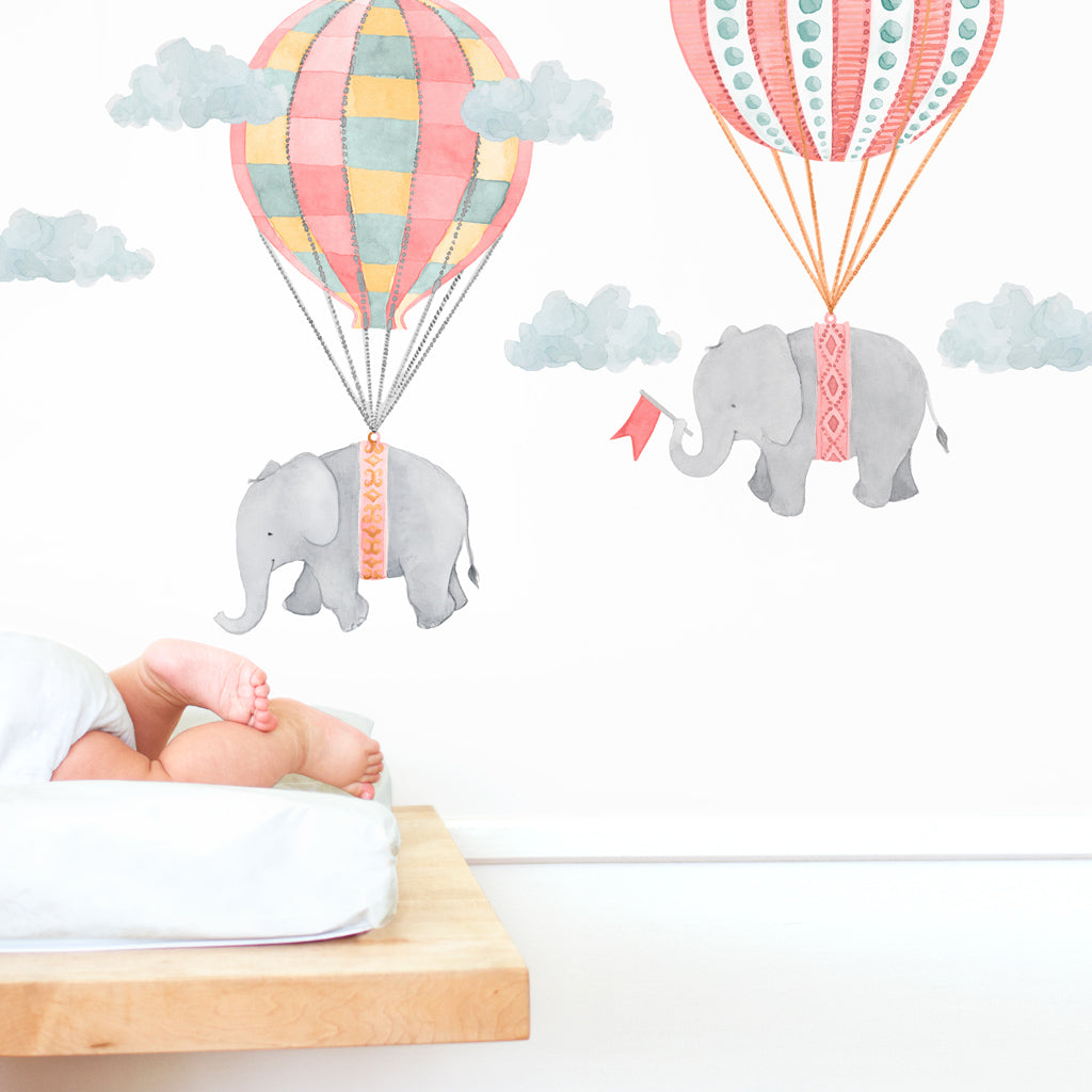 Floating Along Wall Decals - Pink