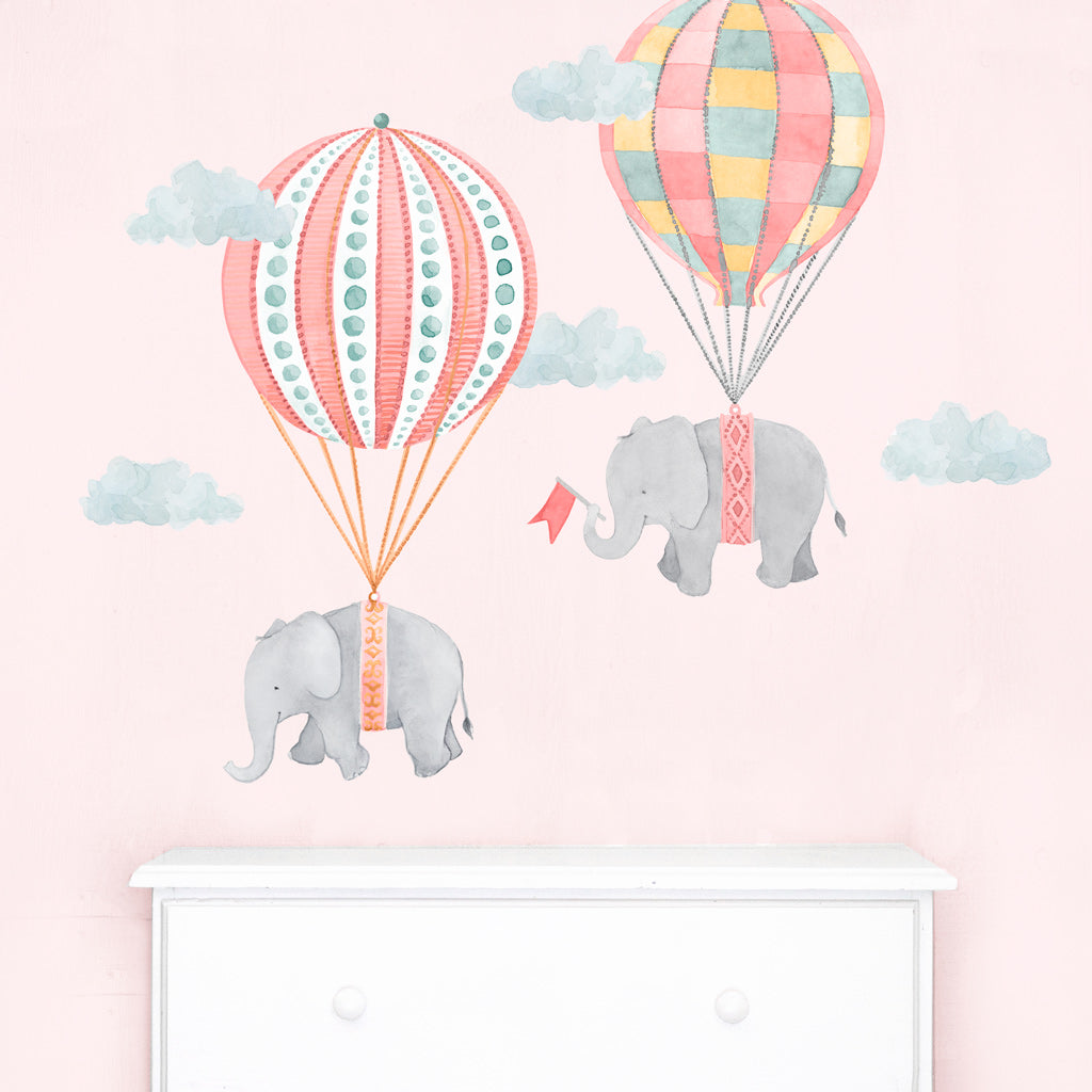 Floating Along Wall Decals - Pink