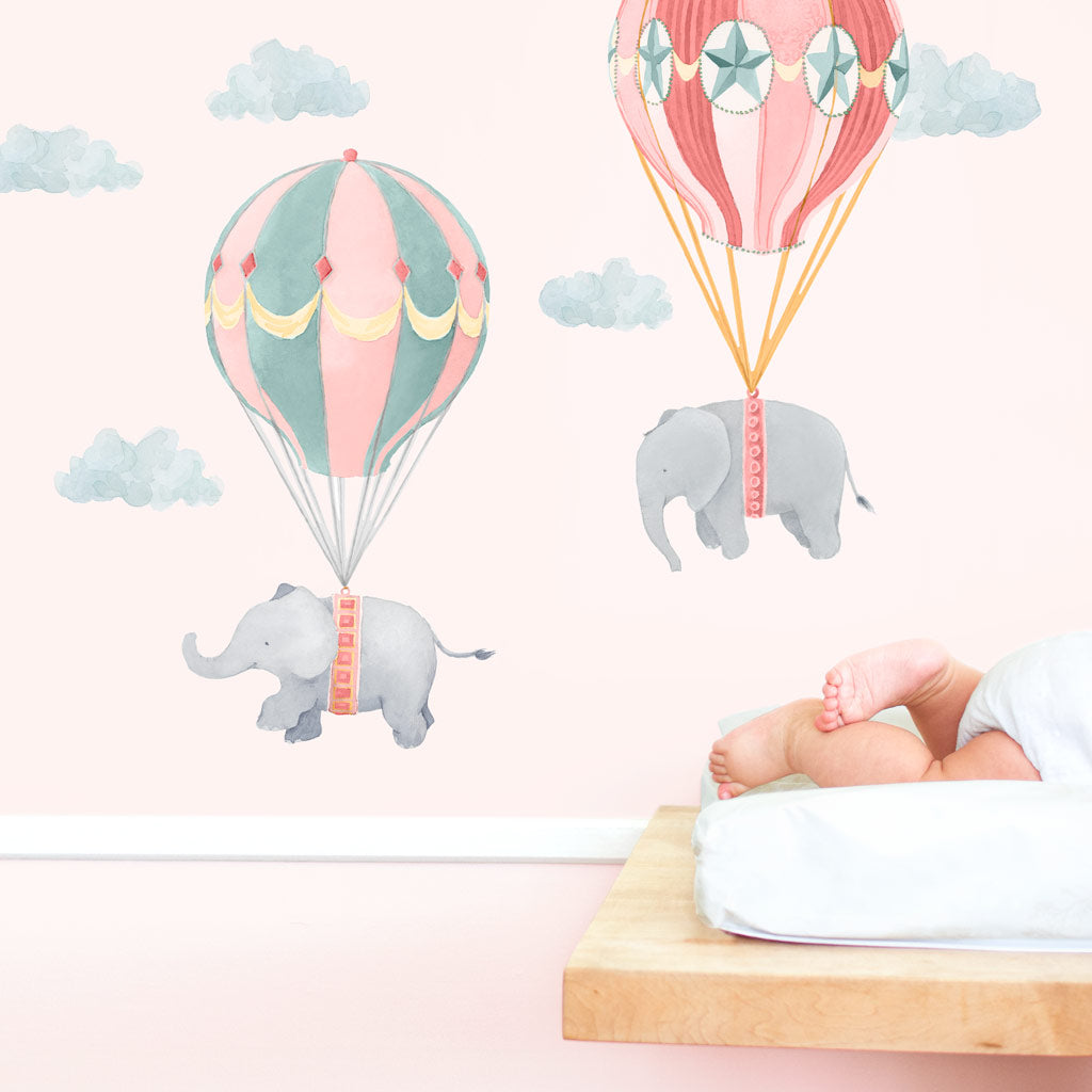 Flying Friends Wall Decals - Pink