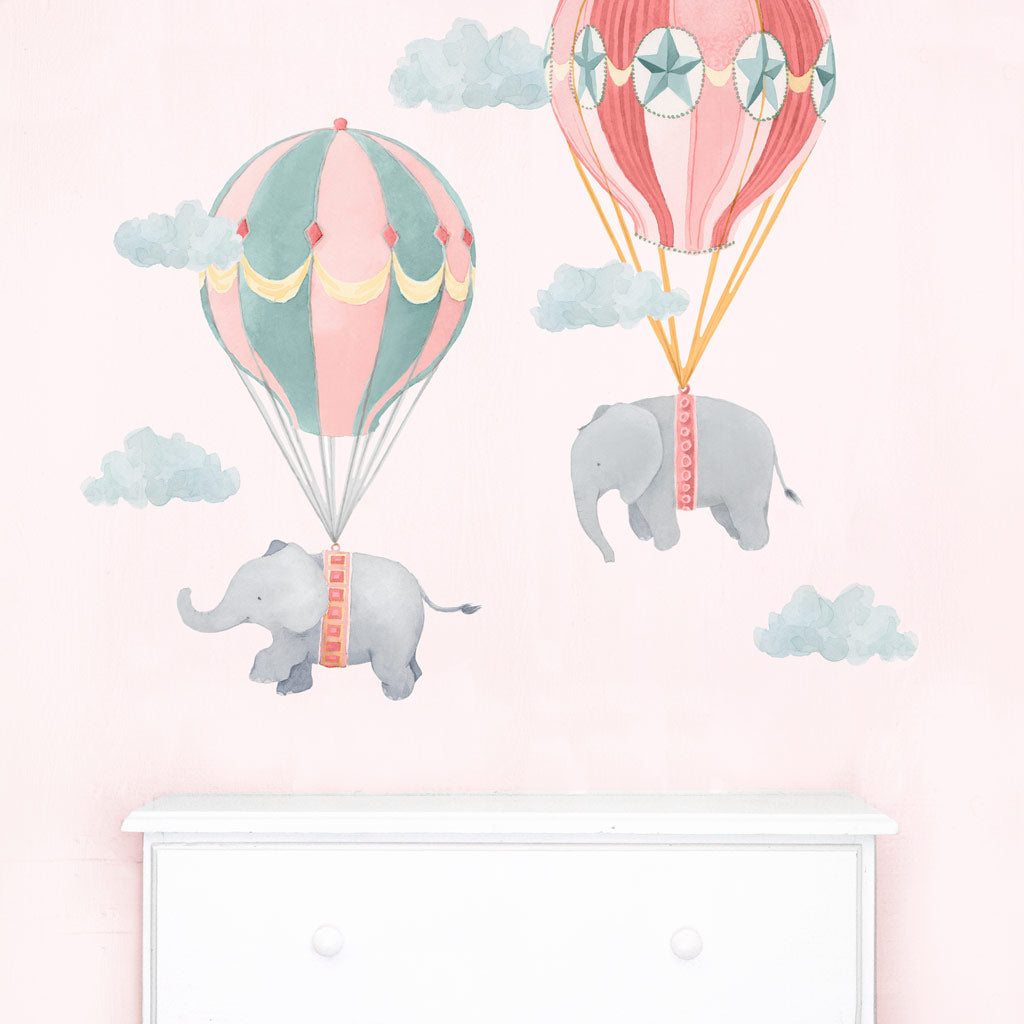 Flying Friends Wall Decals - Pink