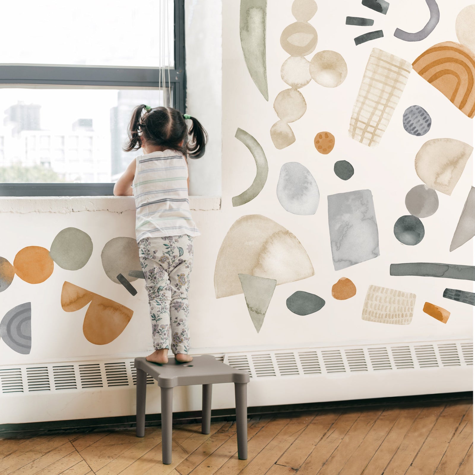 Abstract Shape Neutral Wall Decals - Medium