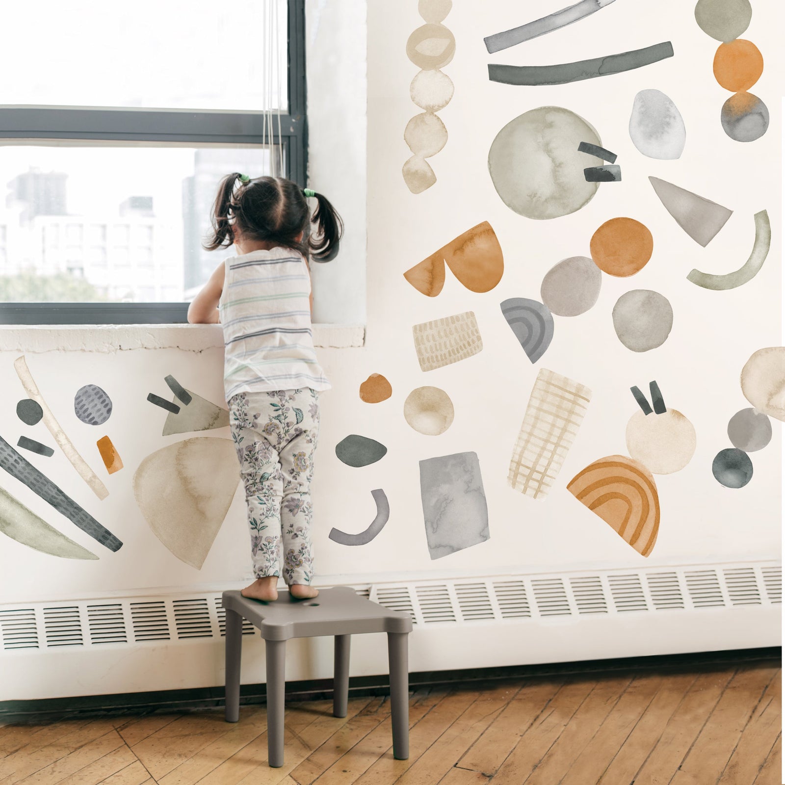 Abstract Shape Neutral Wall Decals - Small