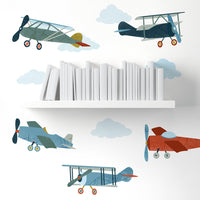 Biplane Wall Decal Set - Small