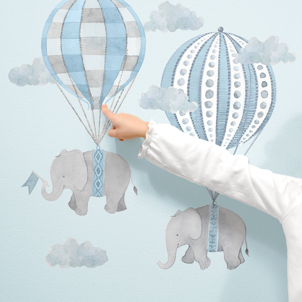 Floating Along Wall Decals - Blue