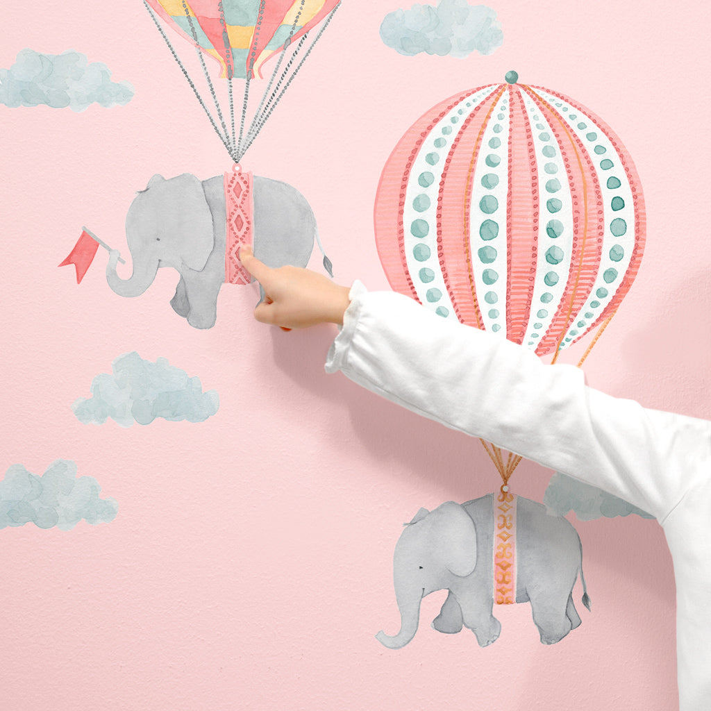 Floating Along Wall Decals - Pink