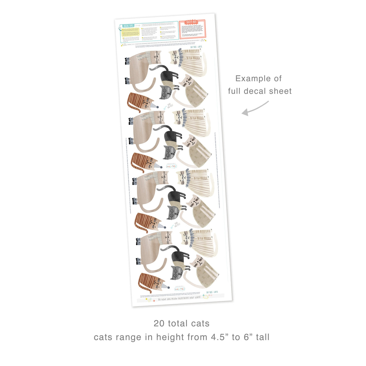 Cat Toss Wall Decals - Latte