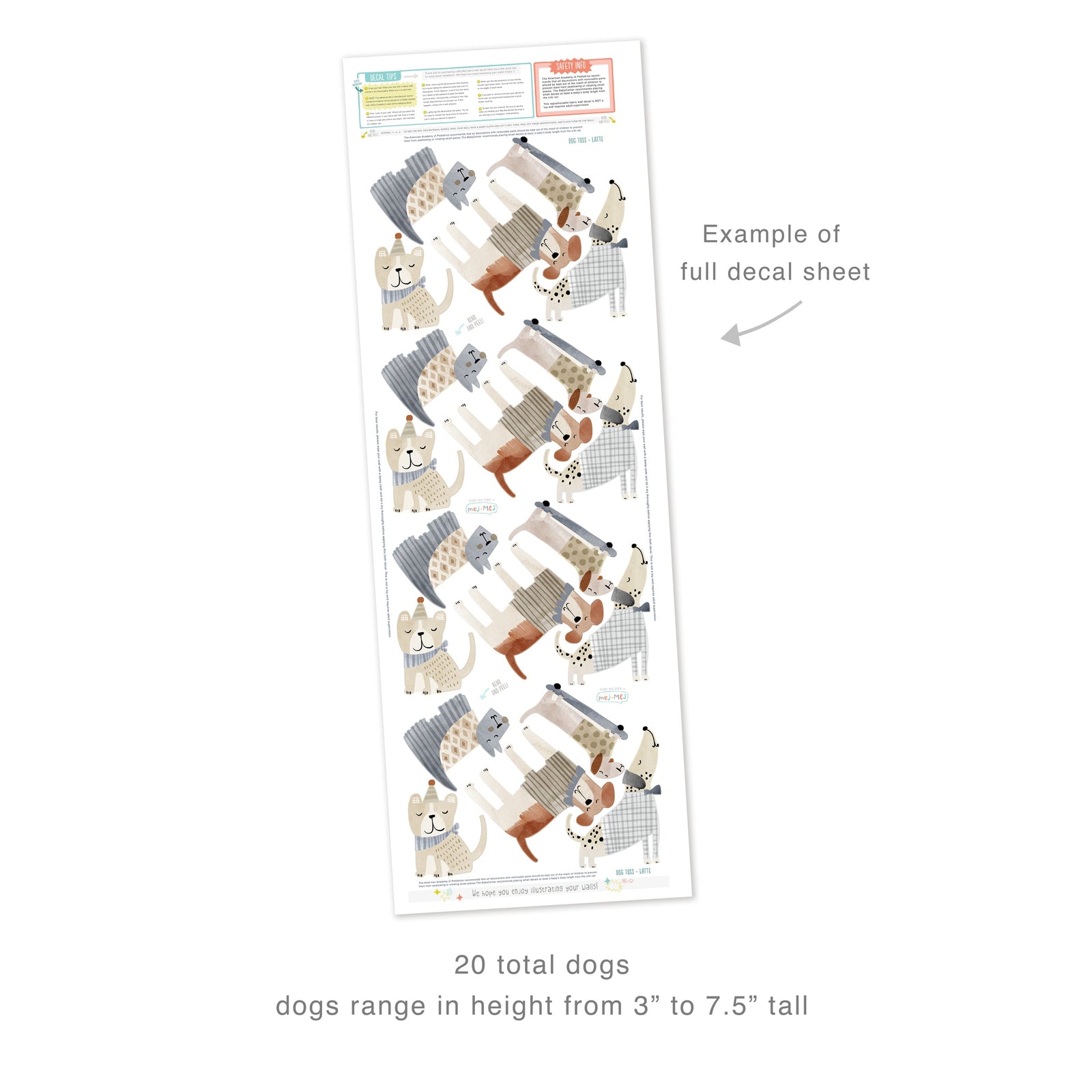 Dog Toss Wall Decals - Latte