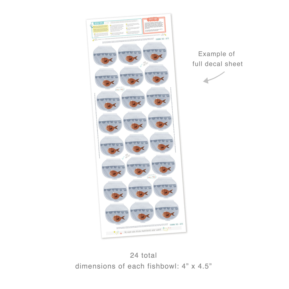 Fishbowl Toss Wall Decals - Latte