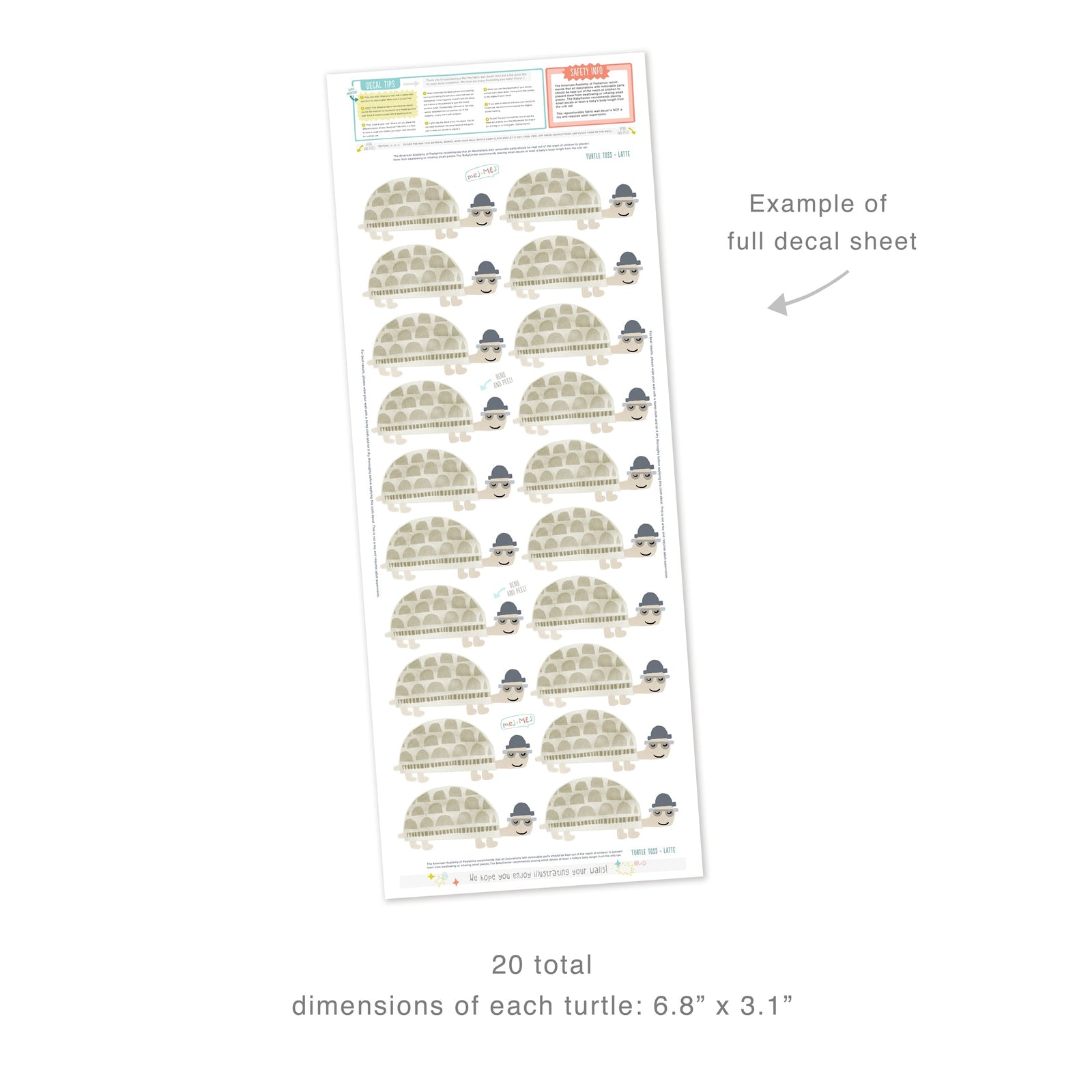Pet Turtle Toss Wall Decals - Latte