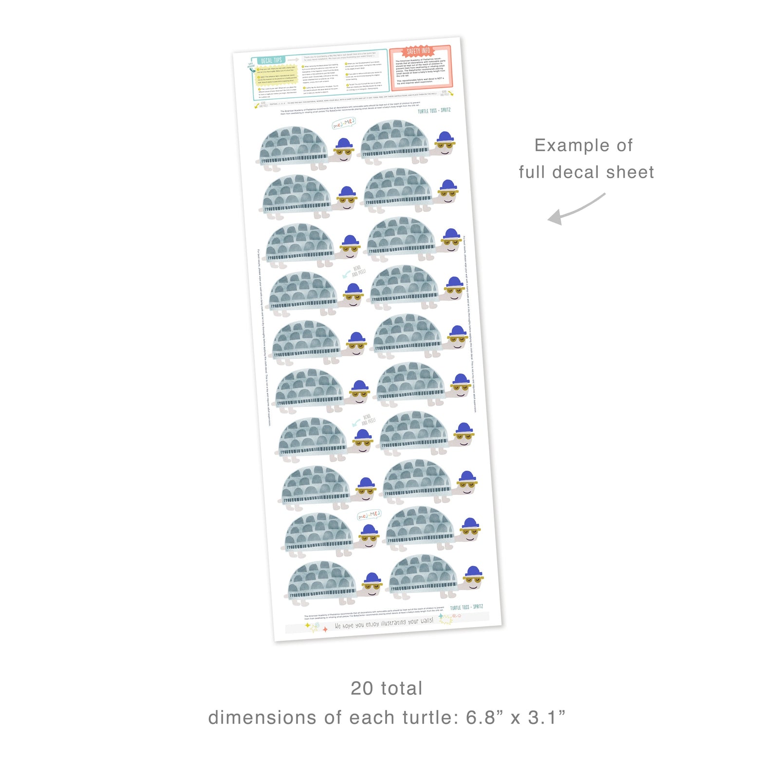 Pet Turtle Toss Wall Decals - Spritz