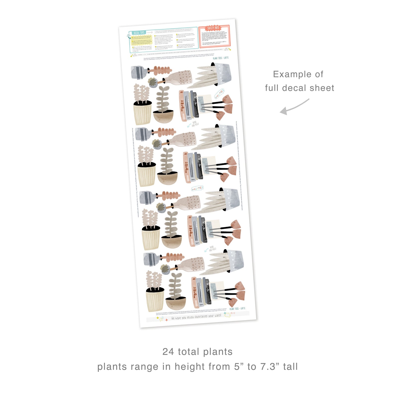 House Plant Toss Wall Decals - Latte