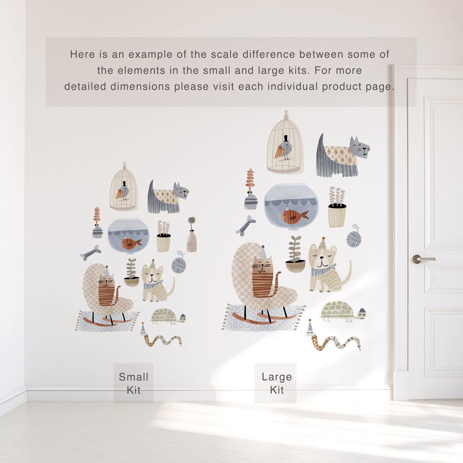 Small Pet House Wall Decals - Latte