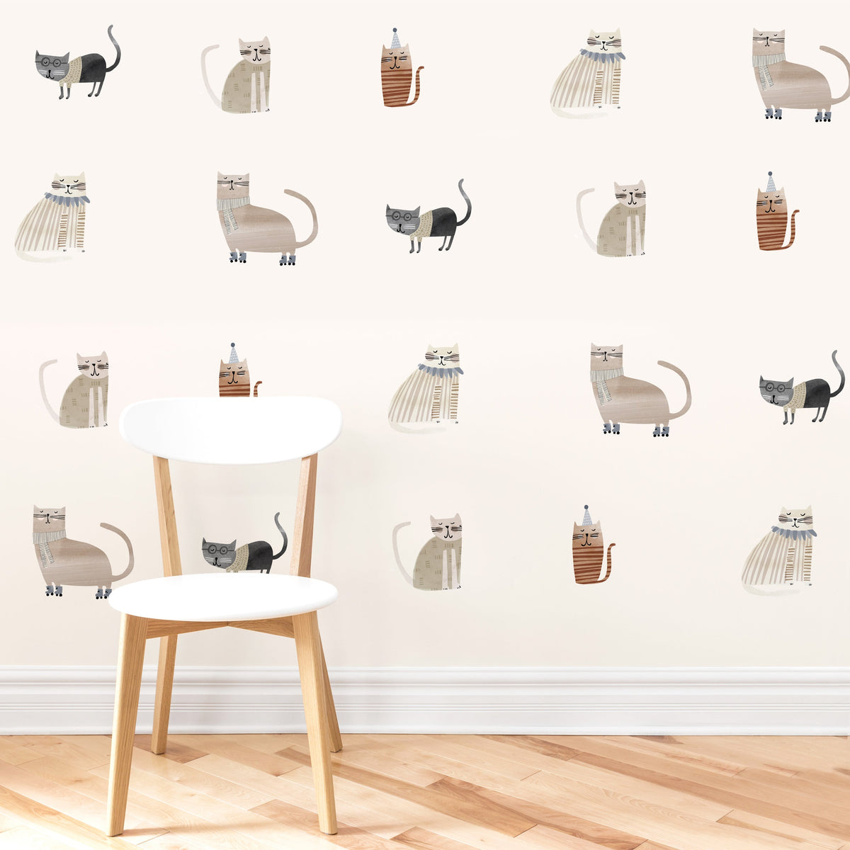 Cat Toss Wall Decal Set - Latte