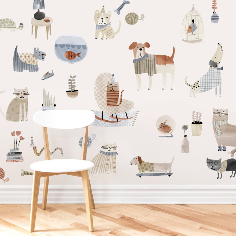 Small Pet House Wall Decal Set - Latte