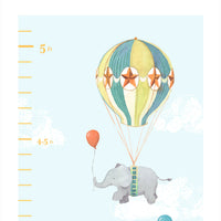 High Flying Elephants Growth Chart Wall Decal - Neutral