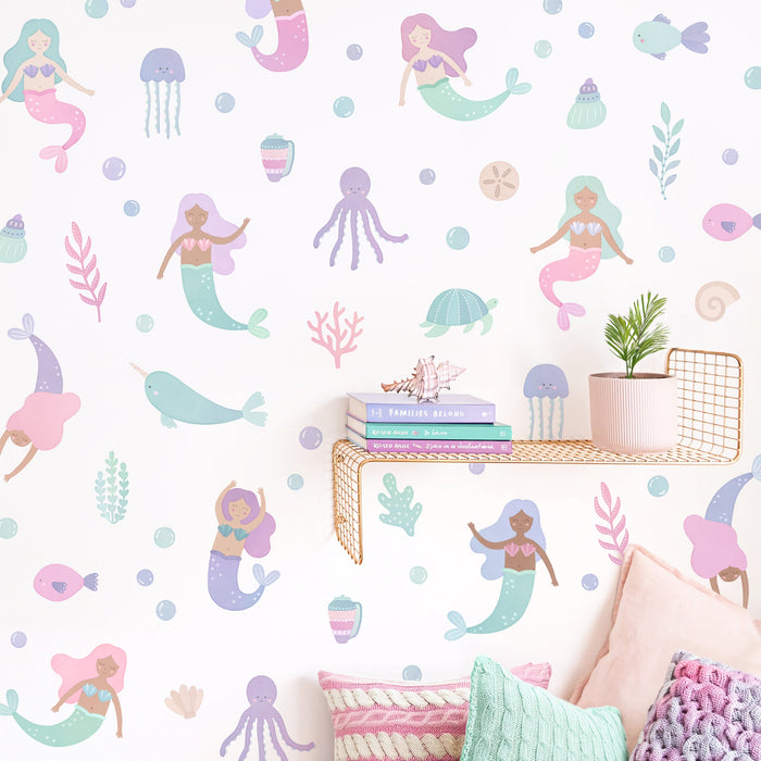 Mermaid Magic Fabric Wall Decal Set