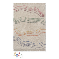 Colored Musical Notes Washable Play Rug