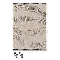 Black Musical Notes Washable Play Rug